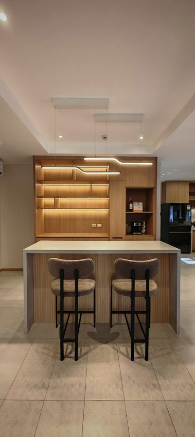 Casa Soriano — kitchen island and bar seating